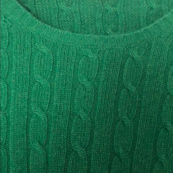 Green wool cable knit sweater - Picture 2 of 3